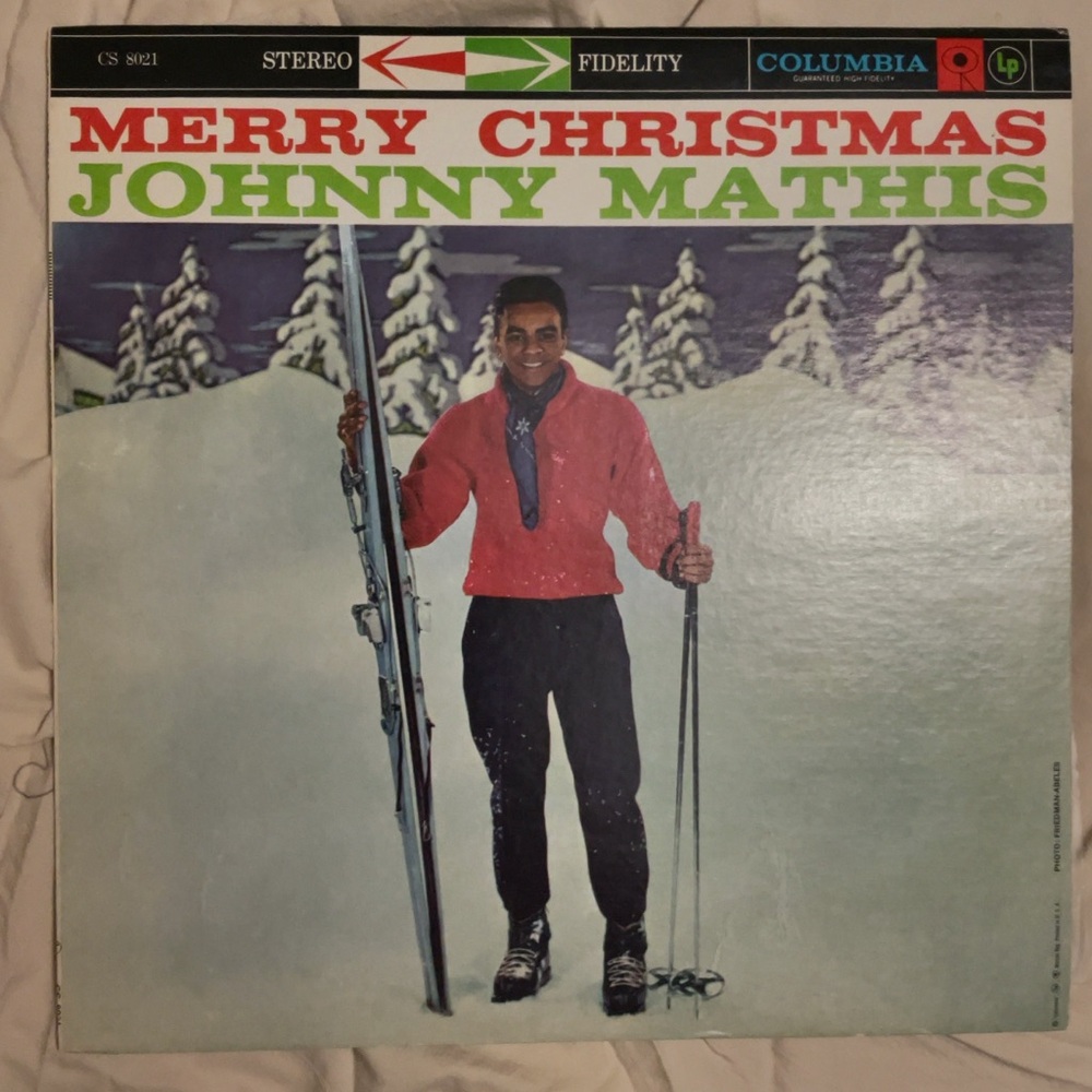 Johnny Mathis:  Merry Christmas Vinyl Record VG+